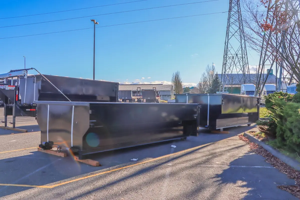 Roll-off dumpster ready for waste disposal at job site for Demolition Dumpster Rental in Somers